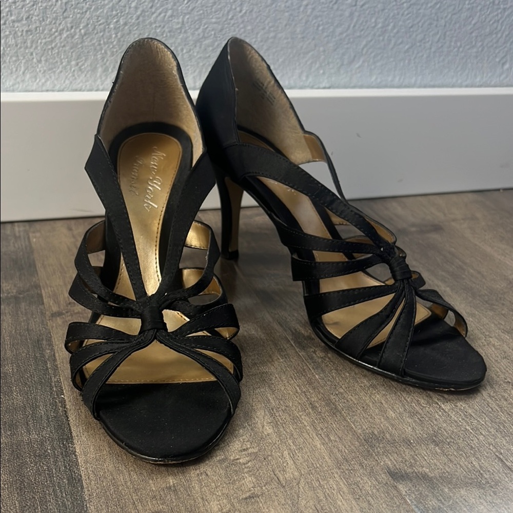 New York Transit Black Strappy Heels